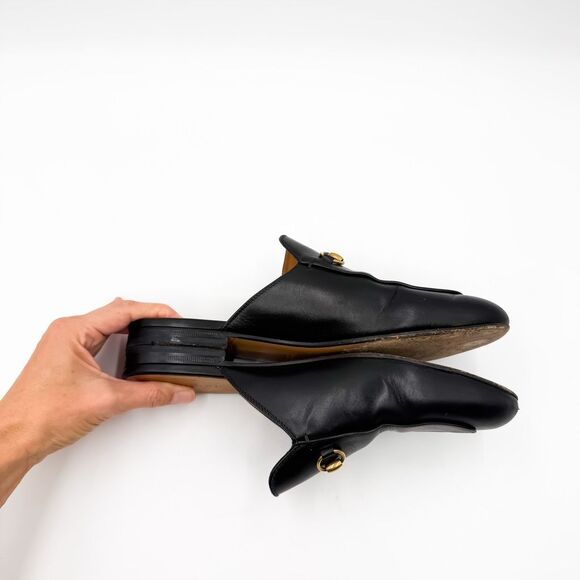 Gucci Princetown Horsebit Black Leather Loafers Mules Slip On Flats EU 40 US 10 - Picture 8 of 13